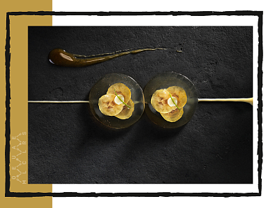 Рецепт бананово-карамельные равиоли с пачули и лаймом в молекулярной кухне